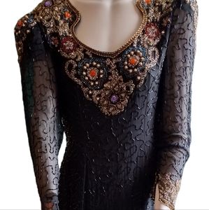 Vintage Sequins Evening Gown
